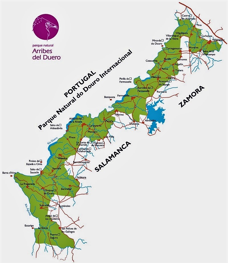 Mapa Parque natural Arribes del Duero